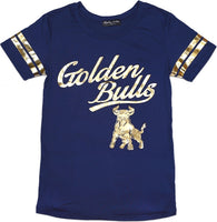 Big Boy Johnson C. Smith Golden Bulls S2 Ladies Jersey Tee [Navy Blue]