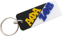 Alpha Phi Alpha + Zeta Phi Beta Two Group Split Key Chain [Black/White]