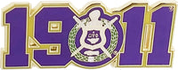Omega Psi Phi Shield 1911 Lapel Pin [Gold]