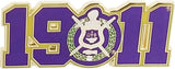 Omega Psi Phi Shield 1911 Lapel Pin [Gold]