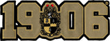 Alpha Phi Alpha Shield 1906 Twill Iron-On Patch [Black/Old Gold]