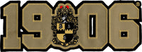 Alpha Phi Alpha Shield 1906 Twill Iron-On Patch [Black/Old Gold]