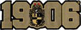 Alpha Phi Alpha Shield 1906 Twill Iron-On Patch [Black/Old Gold]