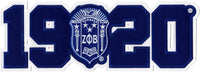 Zeta Phi Beta Crest 1920 Twill Iron-On Patch [Blue]