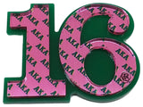 Alpha Kappa Alpha Acrylic Line #16 Mirror Pin [Green/Pink]
