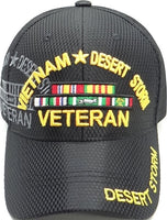 Vietnam + Desert Storm Veteran Shadow Jersey Mesh Mens Cap [Baseball Cap - Black]