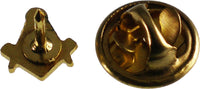 Mason Blue House Rhinestone Small Lapel Pin [Gold]