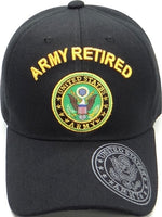 Army Retired Shadow Logo On Bill Mens Cap [Baseball Cap - Black]