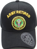Army Retired Shadow Logo On Bill Mens Cap [Baseball Cap - Black]
