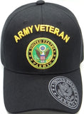 Army Veteran Shadow Logo On Bill Mens Cap [Baseball Cap - Black]