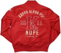 Big Boy Kappa Alpha Psi Divine 9 S2 Bomber Flight Mens Jacket [Crimson Red]