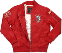 Big Boy Kappa Alpha Psi Divine 9 S2 Bomber Flight Mens Jacket [Crimson Red]
