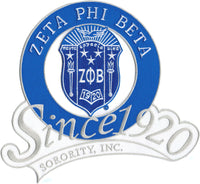 Zeta Phi Beta Sorority, Inc. Since 1920 Iron-On Patch [White]