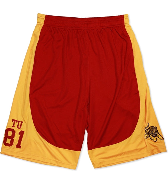 Big Boy Tuskegee Golden Tigers S2 Mens Basketball Shorts [Crimson Red]