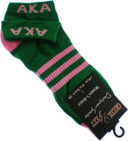 Alpha Kappa Alpha Striped Pair Ladies Ankle Socks [Green]