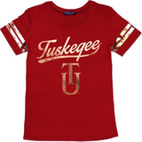 Big Boy Tuskegee Golden Tigers S2 Ladies Jersey Tee [Crimson Red]