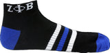 Zeta Phi Beta Striped Pair Ladies Ankle Socks [Black]