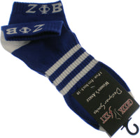 Zeta Phi Beta Striped Pair Ladies Ankle Socks [Blue]