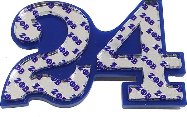 Zeta Phi Beta Acrylic Line #24 Pin [Blue/Silver]