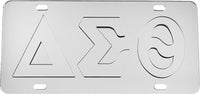 Delta Sigma Theta Raised Letter Mirror License Plate [Silver/Silver]