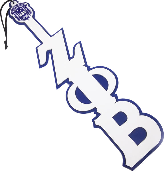 Zeta Phi Beta Acrylic Paddle With Crest [White]