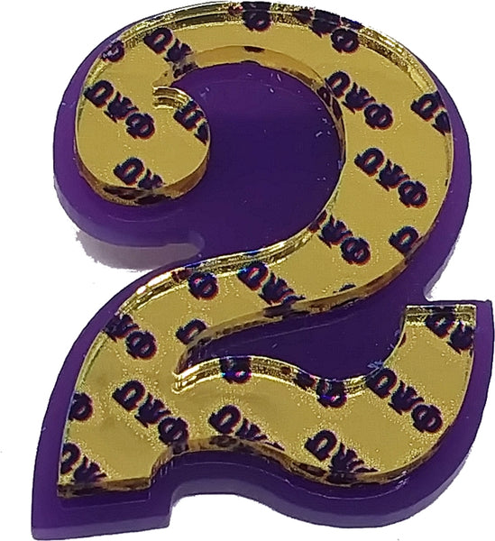 Omega Psi Phi Acrylic Line #2 Pin [Purple/Gold]
