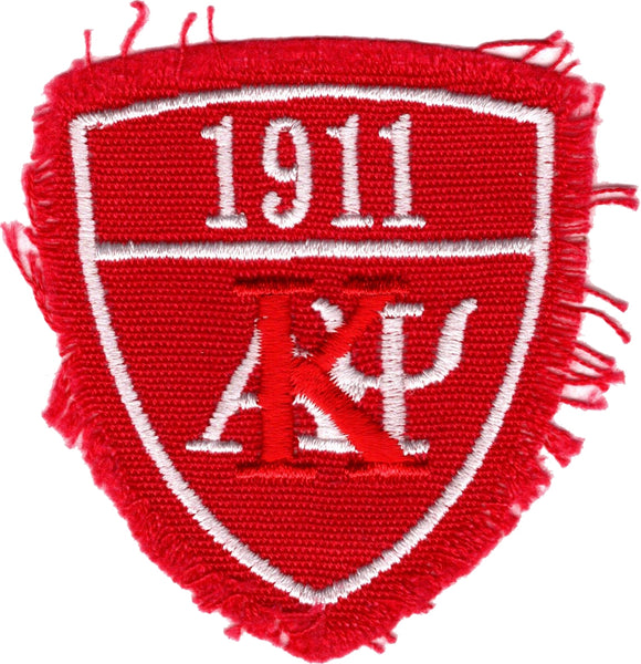 Kappa Alpha Psi Distressed Shield Iron-On Patch [Red]