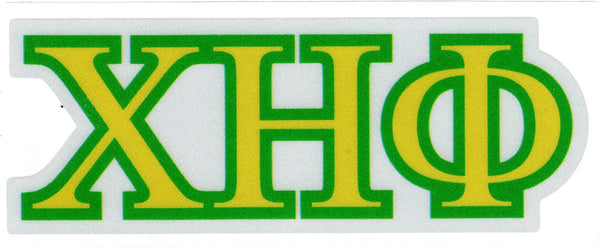 Chi Eta Phi Reflective Decal Letters Sticker [Yellow]