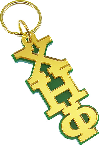 Chi Eta Phi Large Letter Mirror Key Chain [Green]