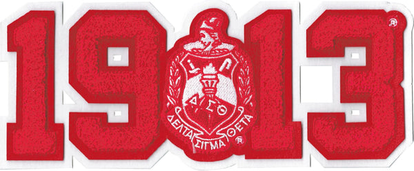 Delta Sigma Theta Crest 1913 Chenille Sew-On Patch [Red]