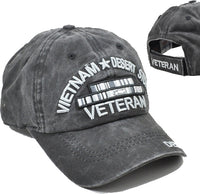 Vietnam Desert Storm Tonal Pigment Washed Cotton Mens Cap [Baseball Cap - Black]