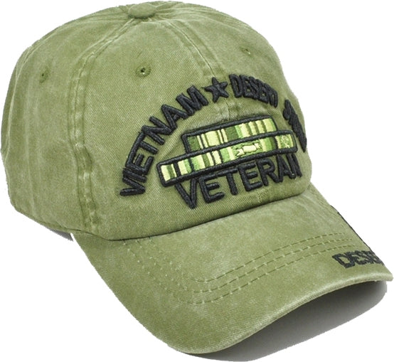 Vietnam Desert Storm Tonal Pigment Washed Cotton Mens Cap [Baseball Cap - Green]