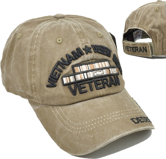 Vietnam Desert Storm Tonal Pigment Washed Cotton Mens Cap [Baseball Cap - Khaki]