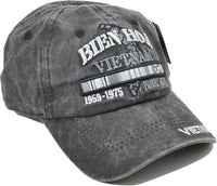 Bien Hoa Vietnam Veteran Tonal Pigment Washed Cotton Mens Cap [Baseball Cap - Black]