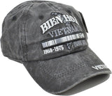 Bien Hoa Vietnam Veteran Tonal Pigment Washed Cotton Mens Cap [Baseball Cap - Black]