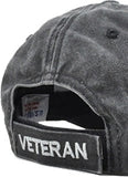 Bien Hoa Vietnam Veteran Tonal Pigment Washed Cotton Mens Cap [Baseball Cap - Black]