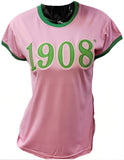 Buffalo Dallas Alpha Kappa Alpha 1908 Ringer T-Shirt [Short Sleeve - Pink]