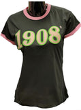 Buffalo Dallas Alpha Kappa Alpha 1908 Ringer T-Shirt [Short Sleeve - Black]
