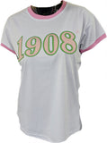 Buffalo Dallas Alpha Kappa Alpha 1908 Ringer T-Shirt [Short Sleeve - White]