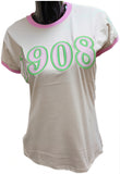 Buffalo Dallas Alpha Kappa Alpha 1908 Ringer T-Shirt [Short Sleeve - Khaki]