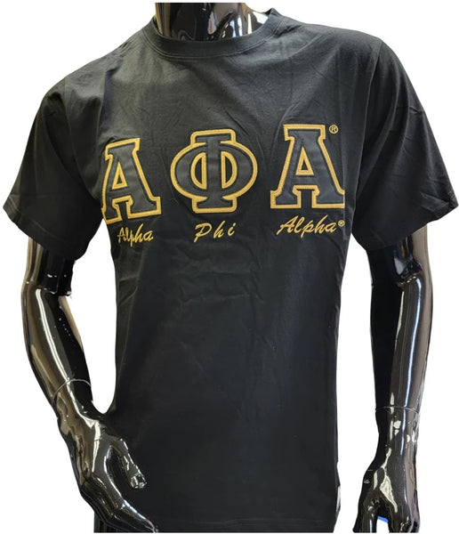 Buffalo Dallas Alpha Phi Alpha Embroidered T-Shirt [Short Sleeve - Black]
