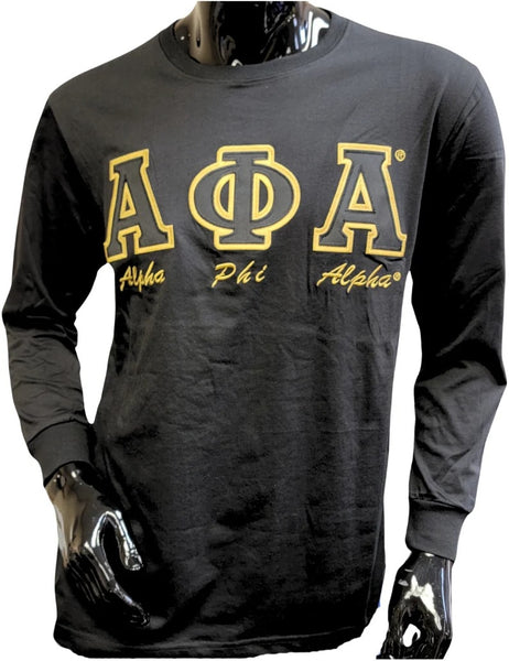 Buffalo Dallas Alpha Phi Alpha Embroidered T-Shirt [Long Sleeve - Black]
