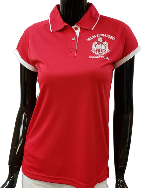 Buffalo Dallas Delta Sigma Theta DriFit Polo Shirt [Short Sleeve - Red]