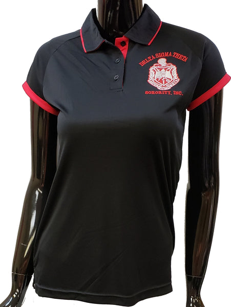 Buffalo Dallas Delta Sigma Theta DriFit Polo Shirt [Short Sleeve - Black]