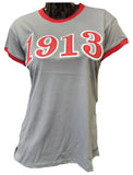 Buffalo Dallas Delta Sigma Theta 1913 Ringer T-Shirt [Short Sleeve - Grey]