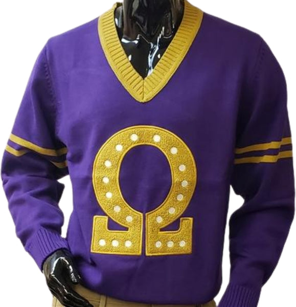 Buffalo Dallas Omega Psi Phi V-Neck Sweater [Purple]