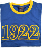 Buffalo Dallas Sigma Gamma Rho 1922 Ringer T-Shirt [Short Sleeve - Blue]