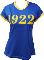 Buffalo Dallas Sigma Gamma Rho 1922 Ringer T-Shirt [Short Sleeve - Blue]