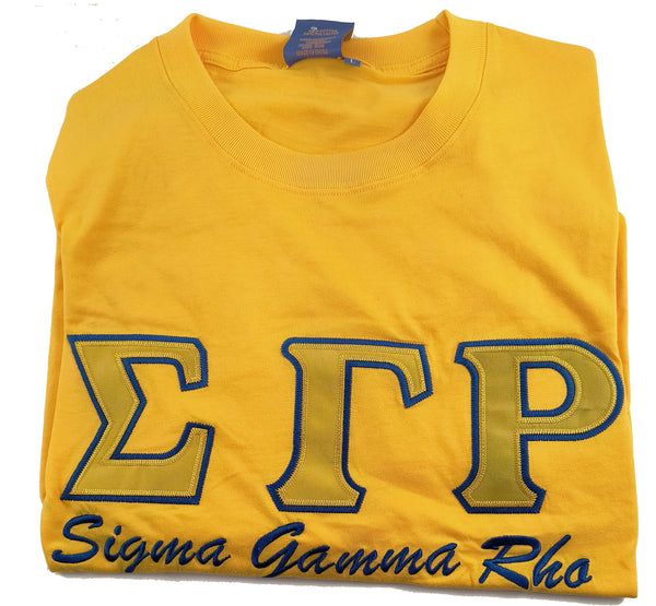 Buffalo Dallas Sigma Gamma Rho Embroidered T-Shirt [Long Sleeve - Gold]