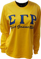 Buffalo Dallas Sigma Gamma Rho Embroidered T-Shirt [Long Sleeve - Gold]